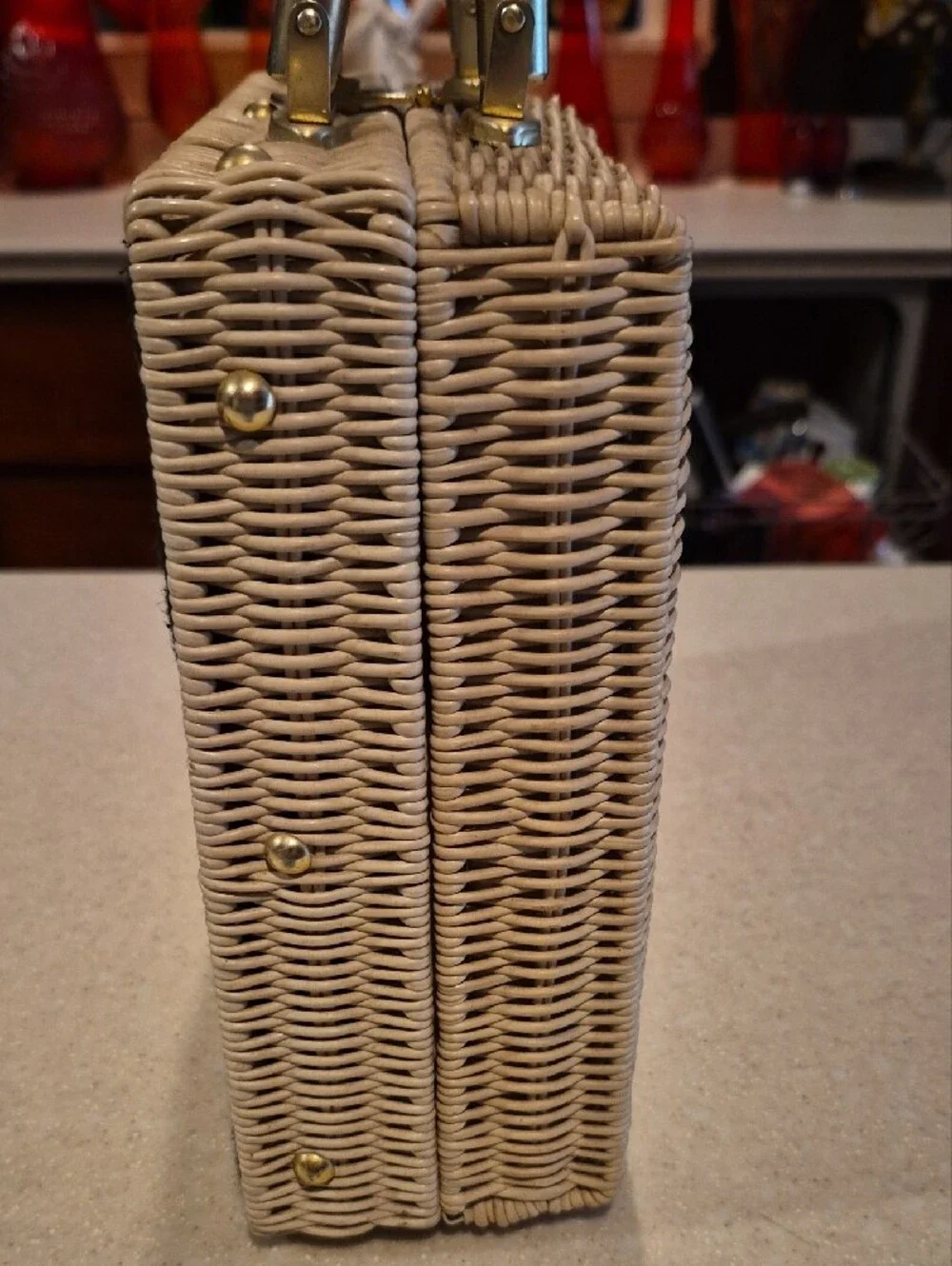 vintage 1960s wicker box tapestry Purse Magid - Picture 5 of 8